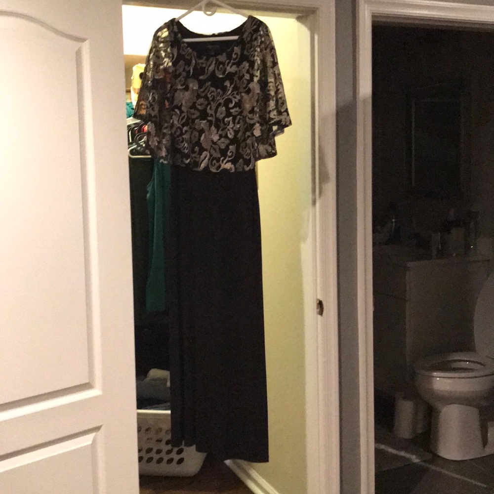 Beautiful worn once black and gold long dress